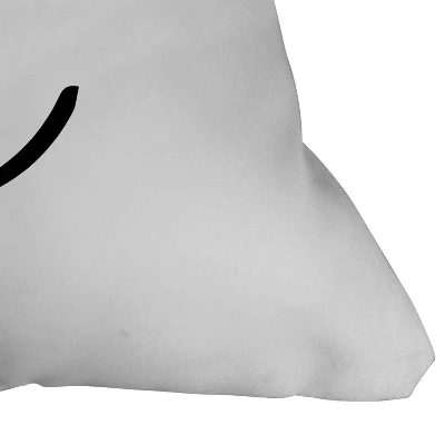 Mambo Art Studio Wink Face Square Throw Pillow Black - Deny Designs: Modern Decorative Cushion, Indoor Use, Zippered Cover 4 Mambo Art Studio Wink Face Square Throw Pillow Black - Deny Designs: Modern Decorative Cushion, Indoor Use, Zippered Cover - Image 2