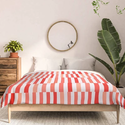 Deny Designs Fimbis Living Coral Stripes Comforter Set White 4 Deny Designs Fimbis Living Coral Stripes Comforter Set White - Image 2