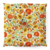 Cat Coquillette Peaches Green Leaves Square Floor Pillow - Deny Desings