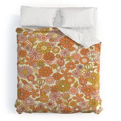 Jenean Morrison Checkered Past In Coral Duvet Cover Set Orange/Pink - Deny Designs 6 Jenean Morrison Checkered Past In Coral Duvet Cover Set Orange/Pink - Deny Designs - Image 4