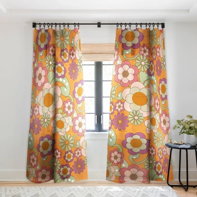 Mirimo Nostalgic 70s In Orange Single Panel Sheer Window Curtain - Deny Designs 8 Mirimo Nostalgic 70s In Orange Single Panel Sheer Window Curtain - Deny Designs - Image 6