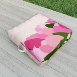 Daily Regina Designs Fresh Tulips Abstract Floral Outdoor Floor Cushion - Deny Designs