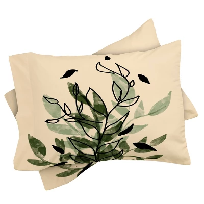 Aleeya Jones Green And Black Leaves Comforter Set - Deny Designs 4 Aleeya Jones Green And Black Leaves Comforter Set - Deny Designs - Image 2