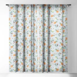 Ninola Design Citrus Fruits Summer Blue 84" X 50" Single Panel Sheer Window Curtain - Deny Designs -Home Decor Store GUEST 0a24672f acdf 47ef 8f9e 3c7ee110c7d7