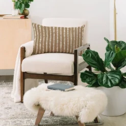 14"x23" Oversize Alisa Galitsyna Simple Hand Drawn Pattern Lumbar Throw Pillow Brown - Deny Designs: Rectangle Accent Cushion For Sofa Or Bed