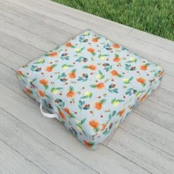 Ninola Design Citrus Fruits Summer Blue Outdoor Floor Cushion - Deny Designs