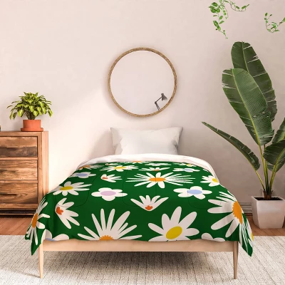 Deny Designs Lane And Lucia Rainbow Vintage Daisies Comforter Bedding Set Green 4 Deny Designs Lane And Lucia Rainbow Vintage Daisies Comforter Bedding Set Green - Image 2