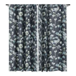 Ninola Design Watery Abstract Flowers Navy 84" X 50" Single Panel Blackout Window Curtain - Deny Designs -Home Decor Store GUEST 0fad082c 6bce 4892 9351 ed5f58279eb3