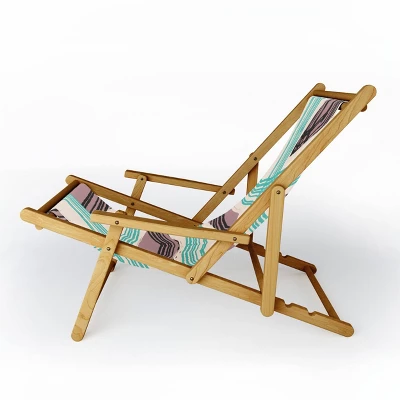 Little Dean Muted Pink And Green Stripe Sling Chair - Green - Deny Designs 3 Little Dean Muted Pink And Green Stripe Sling Chair - Green - Deny Designs