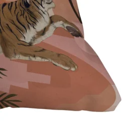 Laura Graves Easy Tiger Square Throw Pillow Pink - Deny Designs -Home Decor Store GUEST 1056a020 8524 435f 8a63 df7bb608b7e8