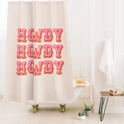 Morgan Elise Sevart Howdy Heavy Shower Curtain Pink - Deny Designs