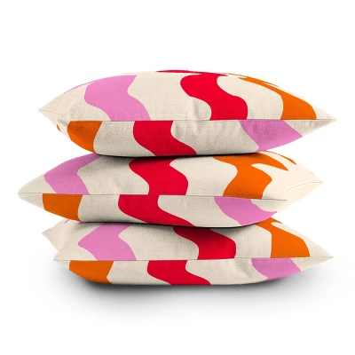 16"x16" Deny Designs Angela Minca Lines Outdoor Throw Pillow Orange/Red: Abstract Design, Polyester, Square Shape 5 16"x16" Deny Designs Angela Minca Lines Outdoor Throw Pillow Orange/Red: Abstract Design, Polyester, Square Shape - Image 3