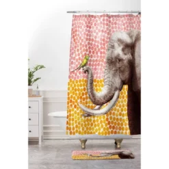 New Friends 2 Shower Curtain Orange - Deny Designs