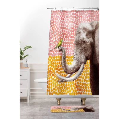 New Friends 2 Shower Curtain Orange - Deny Designs 3 New Friends 2 Shower Curtain Orange - Deny Designs
