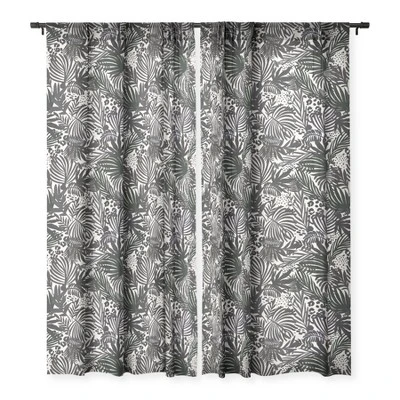 Marta Barragan Camarasa Wild Abstract Jungle On Black Single Panel Sheer Window Curtain - Deny Designs 4 Marta Barragan Camarasa Wild Abstract Jungle On Black Single Panel Sheer Window Curtain - Deny Designs - Image 2