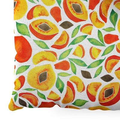 Cat Coquillette Peaches Green Leaves Square Floor Pillow - Deny Desings 4 Cat Coquillette Peaches Green Leaves Square Floor Pillow - Deny Desings - Image 2