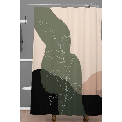 Aleeya Jones Boho Print Shower Curtain Beige/Green - Deny Designs 3 Aleeya Jones Boho Print Shower Curtain Beige/Green - Deny Designs