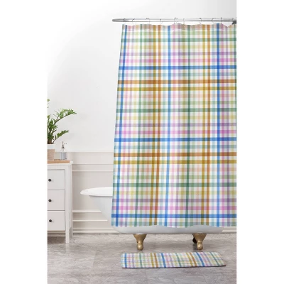 Deny Designs Marta Barragan Camarasa Rainbow Checkered Bliss Shower Curtain 4 Deny Designs Marta Barragan Camarasa Rainbow Checkered Bliss Shower Curtain - Image 2