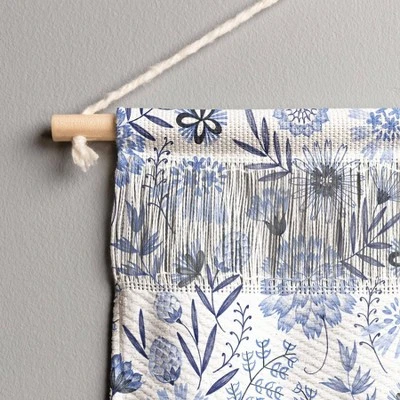 47"x32" 3pc Pimlada Phuapradit Blue And White Floral Wall Hanging Landscape Tapestries Blue - Deny Designs 4 47"x32" 3pc Pimlada Phuapradit Blue And White Floral Wall Hanging Landscape Tapestries Blue - Deny Designs - Image 2