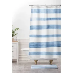 Deny Designs Kelly Haines Watercolor Striped Shower Curtain Blue 5 Deny Designs Kelly Haines Watercolor Striped Shower Curtain Blue -Home Decor Store GUEST 2deb9e27 fb30 40e7 9ef7 eb276022a8d8