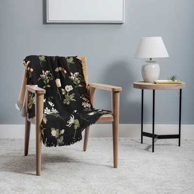 Iveta Abolina Pineberries Botanicals Black Woven Throw Blanket - Deny Designs 3 Iveta Abolina Pineberries Botanicals Black Woven Throw Blanket - Deny Designs