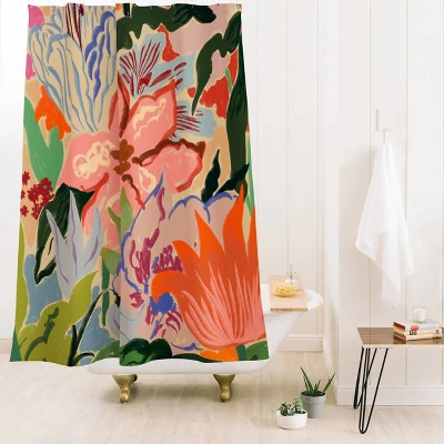 Summer Bouquet Shower Curtain - Deny Designs: 74 Inch Length, Microfiber, Machine Washable, Ring Top Hanging Style 3 Summer Bouquet Shower Curtain - Deny Designs: 74 Inch Length, Microfiber, Machine Washable, Ring Top Hanging Style