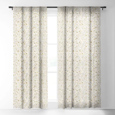 Ninola Design Winter Stars Holiday Gold Single Panel Sheer Window Curtain - Deny Designs 3 Ninola Design Winter Stars Holiday Gold Single Panel Sheer Window Curtain - Deny Designs