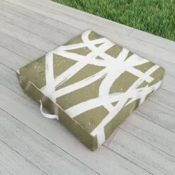 Ninola Design Japandi Minimal Marker Beige Outdoor Floor Cushion - Deny Designs