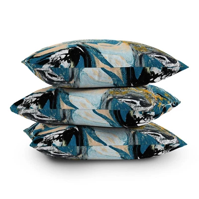 16"x16" Deny Designs Alyssa Hamilton Art Tide Outdoor Throw Pillow Blue/Yellow: Abstract Design, Polyester Fill, Square Shape 5 16"x16" Deny Designs Alyssa Hamilton Art Tide Outdoor Throw Pillow Blue/Yellow: Abstract Design, Polyester Fill, Square Shape - Image 3