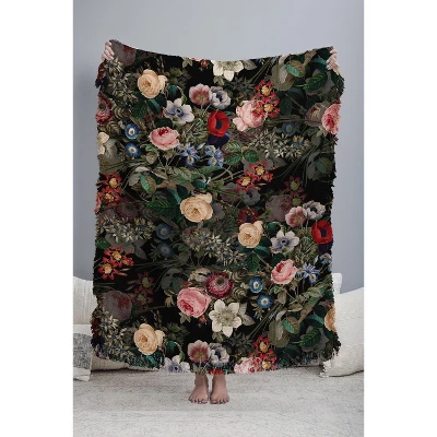 Burcu Korkmazyurek Dark Garden 56"x46" Woven Throw Blanket - Deny Designs 4 Burcu Korkmazyurek Dark Garden 56"x46" Woven Throw Blanket - Deny Designs - Image 2