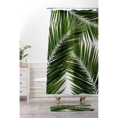 Orara Studio Palm Leaf Memory Foam Bath Mat Green - Deny Designs 4 Orara Studio Palm Leaf Memory Foam Bath Mat Green - Deny Designs - Image 2