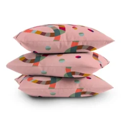 16"x16" Amber Young Striped Noods Square Throw Pillow Pink - Deny Designs -Home Decor Store GUEST 409d7b33 3c08 4fb7 b675 62ba4d3e8482