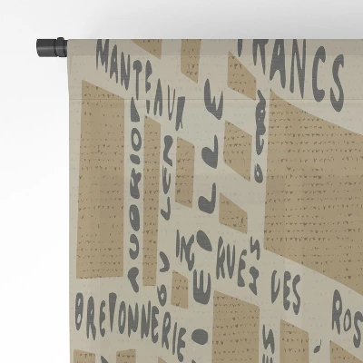 Holli Zollinger PARIS MAP RUSTIC Single Panel Sheer Window Curtain - Deny Designs 5 Holli Zollinger PARIS MAP RUSTIC Single Panel Sheer Window Curtain - Deny Designs - Image 3