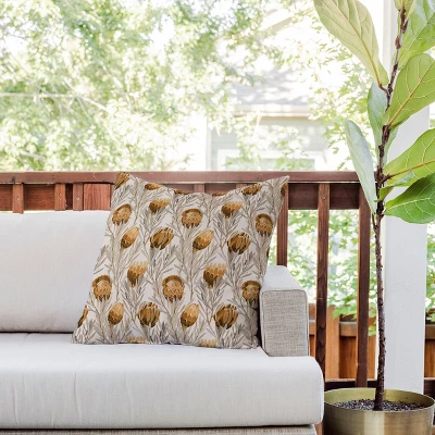 20"x20" Deny Designs Iveta Abolina Protea Bone Outdoor Throw Pillow: Abstract Design, Polyester, Square Shape 3 20"x20" Deny Designs Iveta Abolina Protea Bone Outdoor Throw Pillow: Abstract Design, Polyester, Square Shape