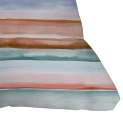 Ninola Design Relaxing Stripes Outdoor Throw Pillow Copper/Turquoise - Deny Designs