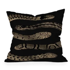 Deny Designs Emanuela Carratoni Vintage Snake Square Outdoor Throw Pillow Black/Gold -Home Decor Store GUEST 4401b214 01a0 4f82 b908 f7470f20ec0e