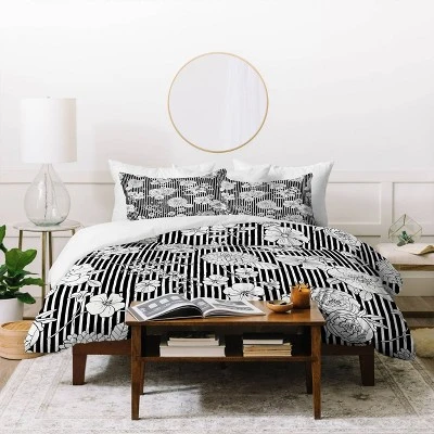 Ninola Design Flowers And Stripes Duvet Set - Deny Designs 3 Ninola Design Flowers And Stripes Duvet Set - Deny Designs