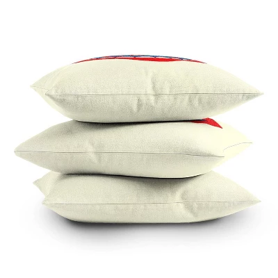 16"x16" Nick Nelson Cool Mouth Square Throw Pillow Red - Deny Designs: Modern Decorative For Couch, Indoor Use, Zipper Closure 4 16"x16" Nick Nelson Cool Mouth Square Throw Pillow Red - Deny Designs: Modern Decorative For Couch, Indoor Use, Zipper Closure - Image 2