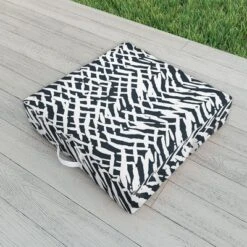 Ninola Design Japandi Texture Marks Outdoor Floor Cushion - Deny Designs
