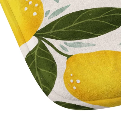 Summer Lemons Memory Foam Bath Mat Cream - Deny Designs 4 Summer Lemons Memory Foam Bath Mat Cream - Deny Designs - Image 2