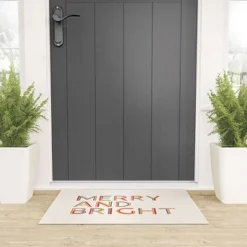 Rachel Szo Merry And Bright Light Looped Vinyl Welcome Mat - Society6