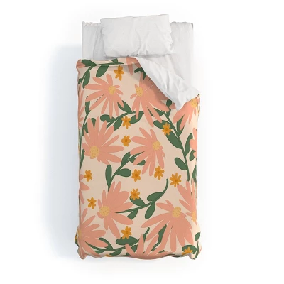 Meadow Of Autumn Wildflowers Lane And Lucia Duvet Cover Set Orange/Green/Beige - Deny Designs 5 Meadow Of Autumn Wildflowers Lane And Lucia Duvet Cover Set Orange/Green/Beige - Deny Designs - Image 3
