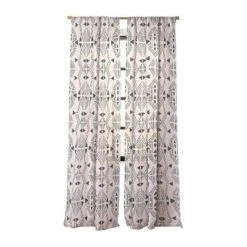 Schatzi Brown Teriana Geo Bone Set Of 2 Panel Sheer Window Curtain - Deny Designs