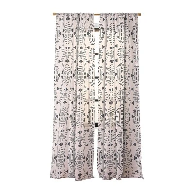 Schatzi Brown Teriana Geo Bone Set Of 2 Panel Sheer Window Curtain - Deny Designs 3 Schatzi Brown Teriana Geo Bone Set Of 2 Panel Sheer Window Curtain - Deny Designs