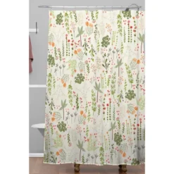 Floral Goodness IV Shower Curtain Green - Deny Designs