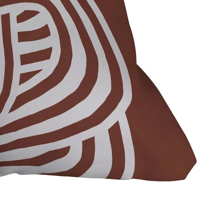 26"x26" Deny Designs Little Dean Line Art Sculpt In Umber Square Outdoor Throw Pillow Orange 3 26"x26" Deny Designs Little Dean Line Art Sculpt In Umber Square Outdoor Throw Pillow Orange