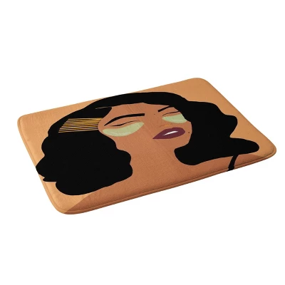 Mean Greens Bath Mat Orange - Deny Designs 3 Mean Greens Bath Mat Orange - Deny Designs