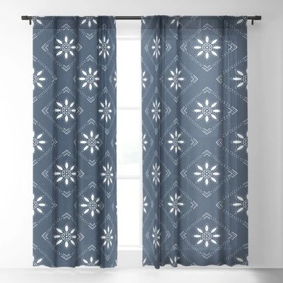 CoastL Studio Scandinavian Classic Blue Single Panel Sheer Window Curtain - Deny Designs 3 CoastL Studio Scandinavian Classic Blue Single Panel Sheer Window Curtain - Deny Designs
