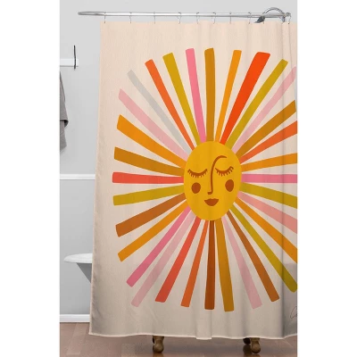 Cat Coquillette Sunshine Retro Ochre Palette Shower Curtain Yellow - Deny Designs 3 Cat Coquillette Sunshine Retro Ochre Palette Shower Curtain Yellow - Deny Designs