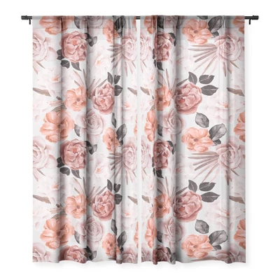 Marta Barragan Camarasa Terracotta Flowered Garden Single Panel Sheer Window Curtain - Deny Designs 3 Marta Barragan Camarasa Terracotta Flowered Garden Single Panel Sheer Window Curtain - Deny Designs - Image 2